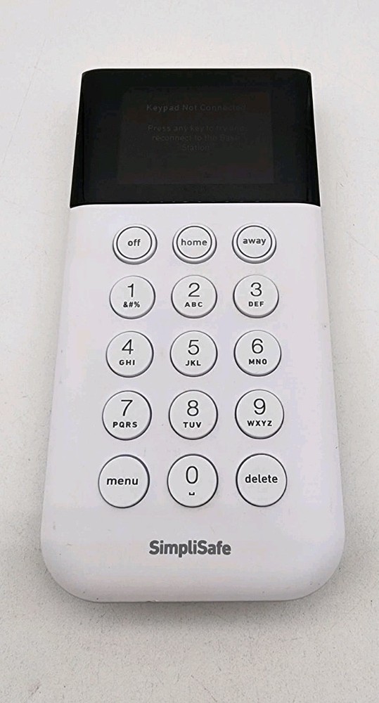 SimpliSafe SSKP3 Security Keypad White Wireless Used Works