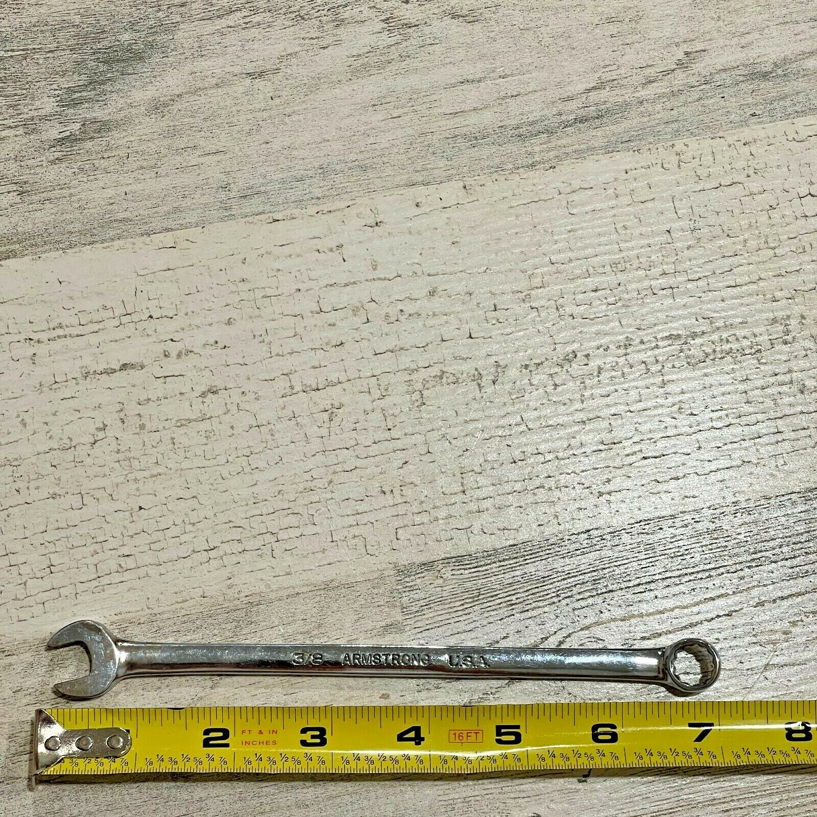 VINTAGE 3/8" ARMSTRONG USA COMBINATION WRENCH 7" LONG, USA