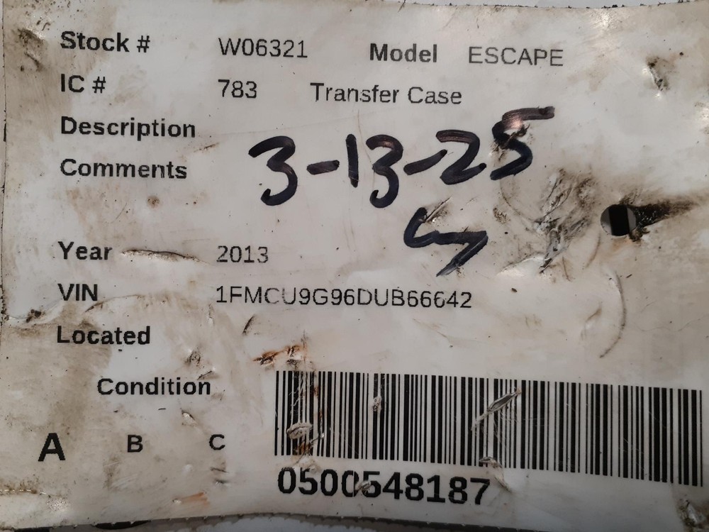 Used Transfer Case Assembly fits: 2013 Ford Escape Grade A