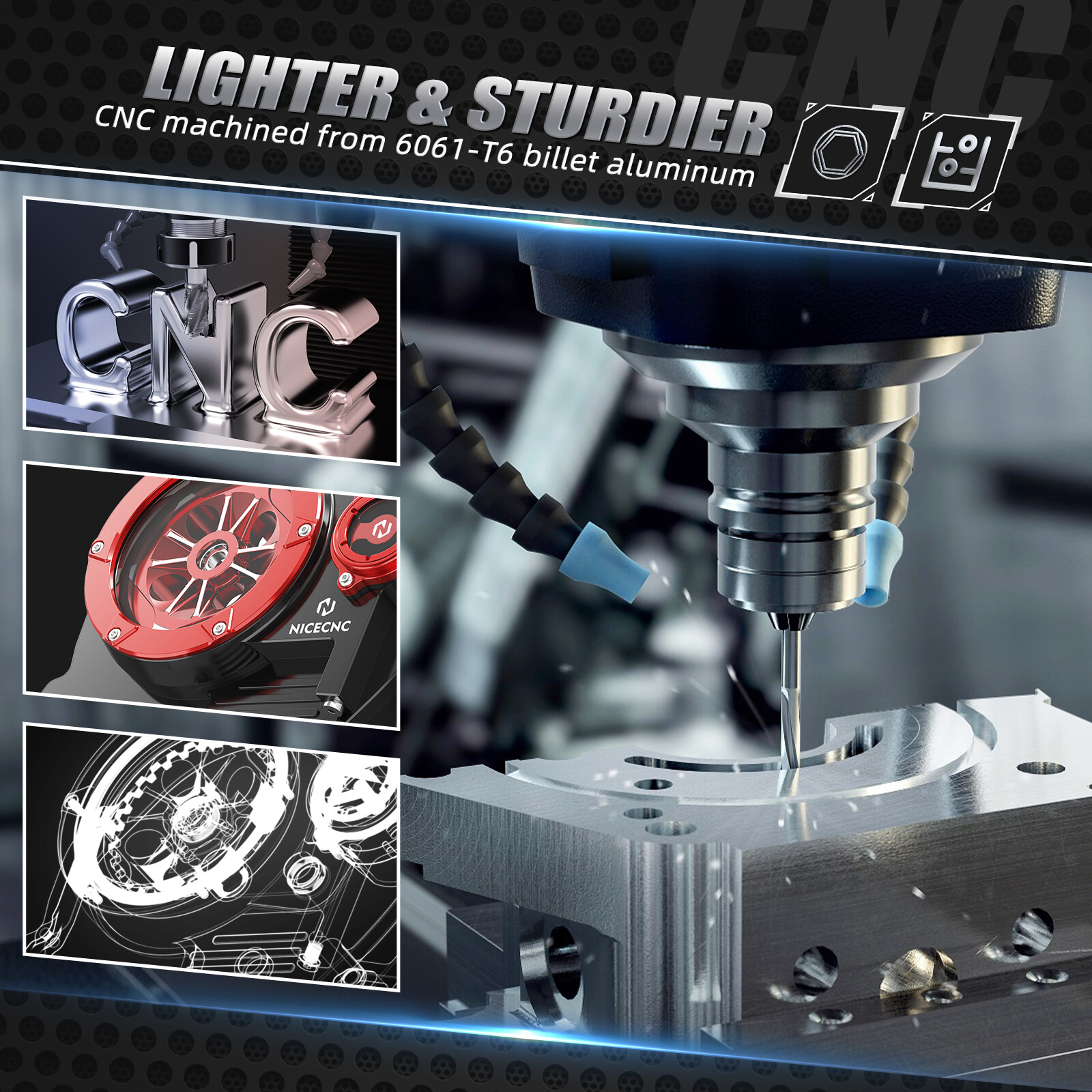 NiceCNC Right Engine Clutch Cover Guard Protector For Honda XR650L 1993-2024