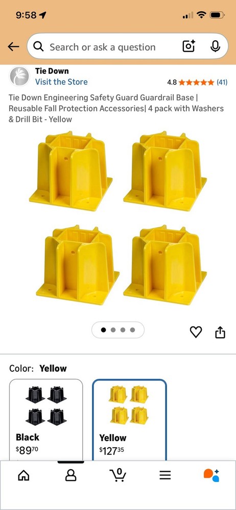 Temp Railing Brackets, 4 Pack with hardware