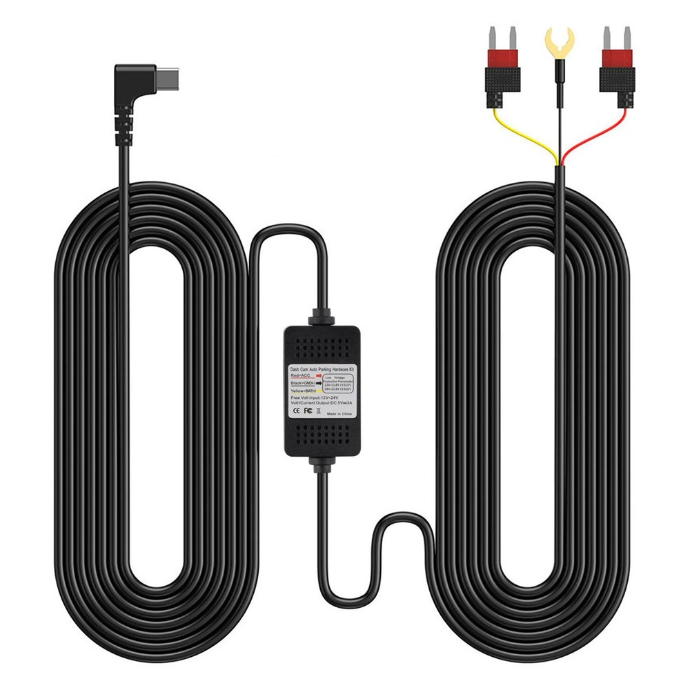 12-24V to 5V 3A Type-C Step-down Cable Suitable Fits Type-c Interface Recorders.