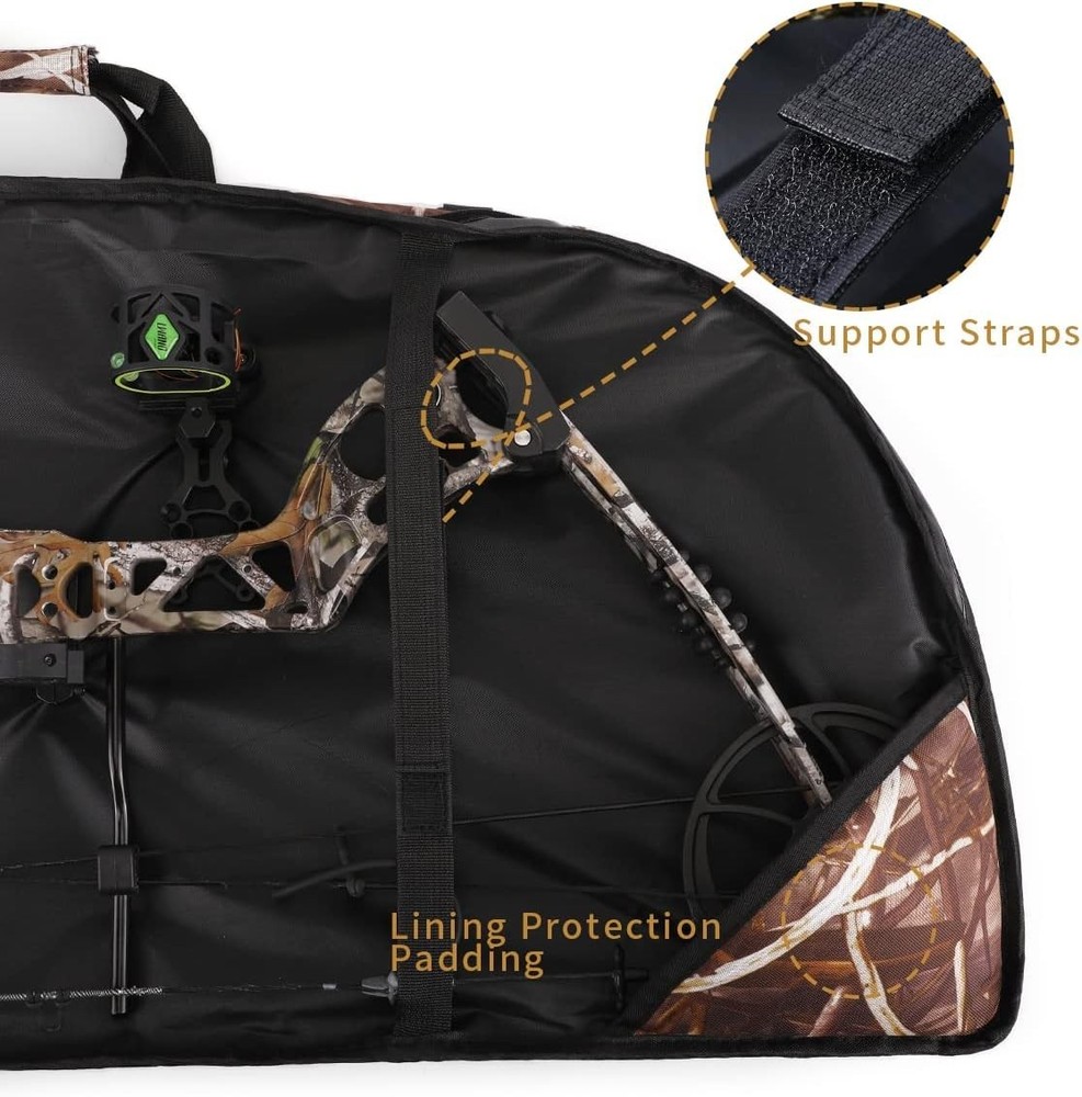 Compound Bow Case Soft Lightweight Bow Bag with Arrow Pocket Backpack Straps