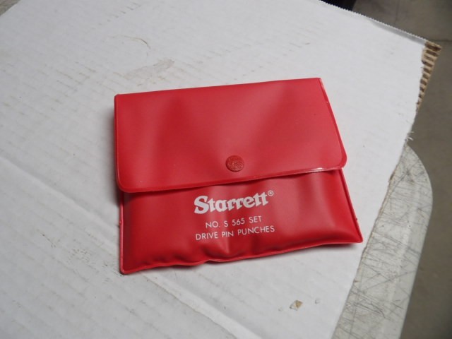 Starrett 565 Steel Drive Pin Punch Set of 8 in Red Pouch, Used