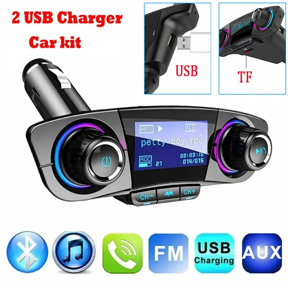 Bluetooth Car FM Transmitter MP3 Player Hands free Radio Adapter Kit USB Charger