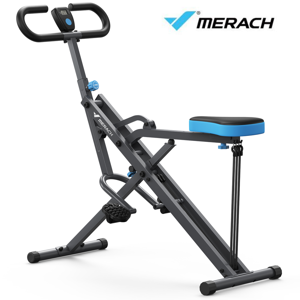 MERACH Squat Machine Adjustable Resistance Glutes Workout Foldable Easy Setup