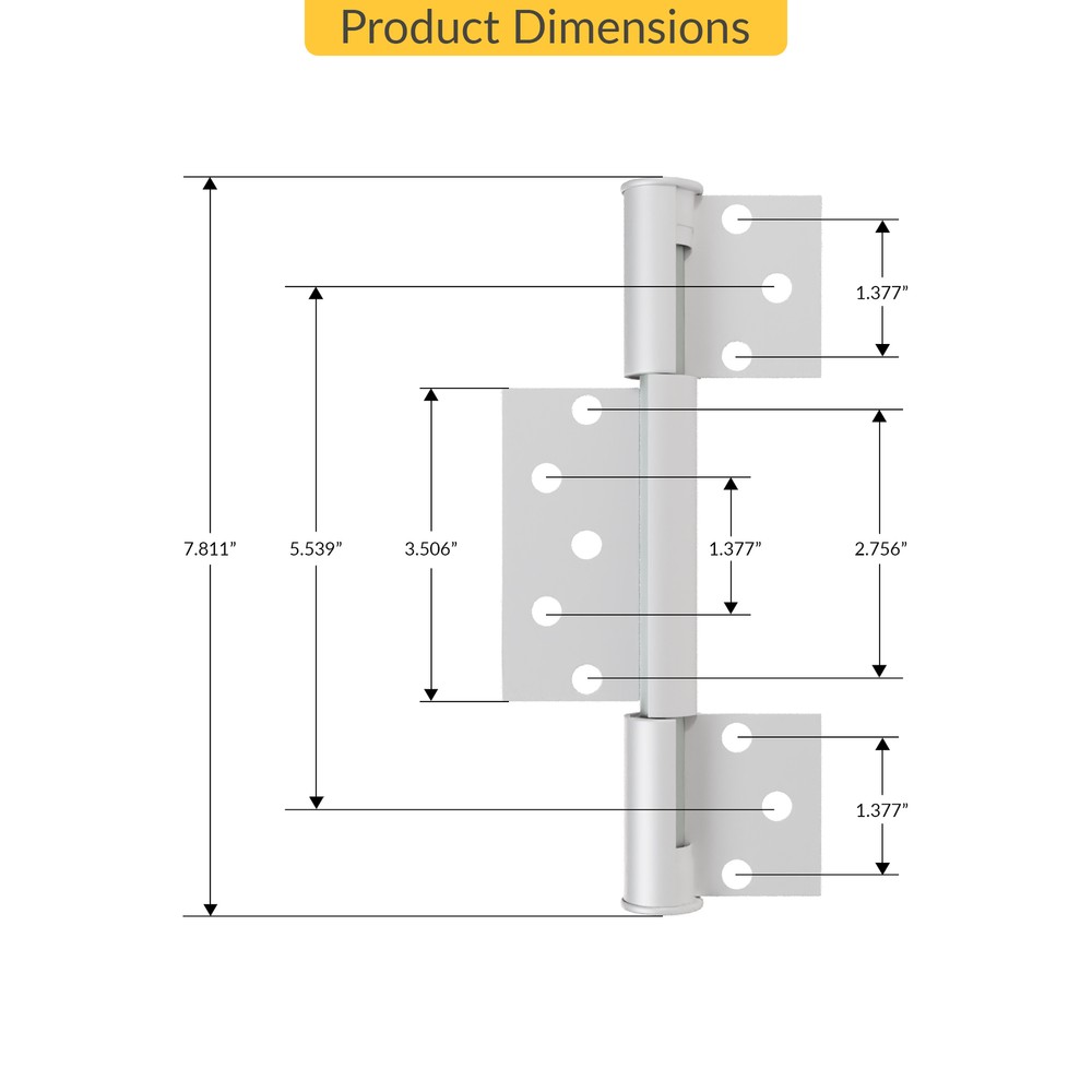 Brixwell 19-1042w Storm Door Gravity Hinge 3 Leaf Hinge Type White