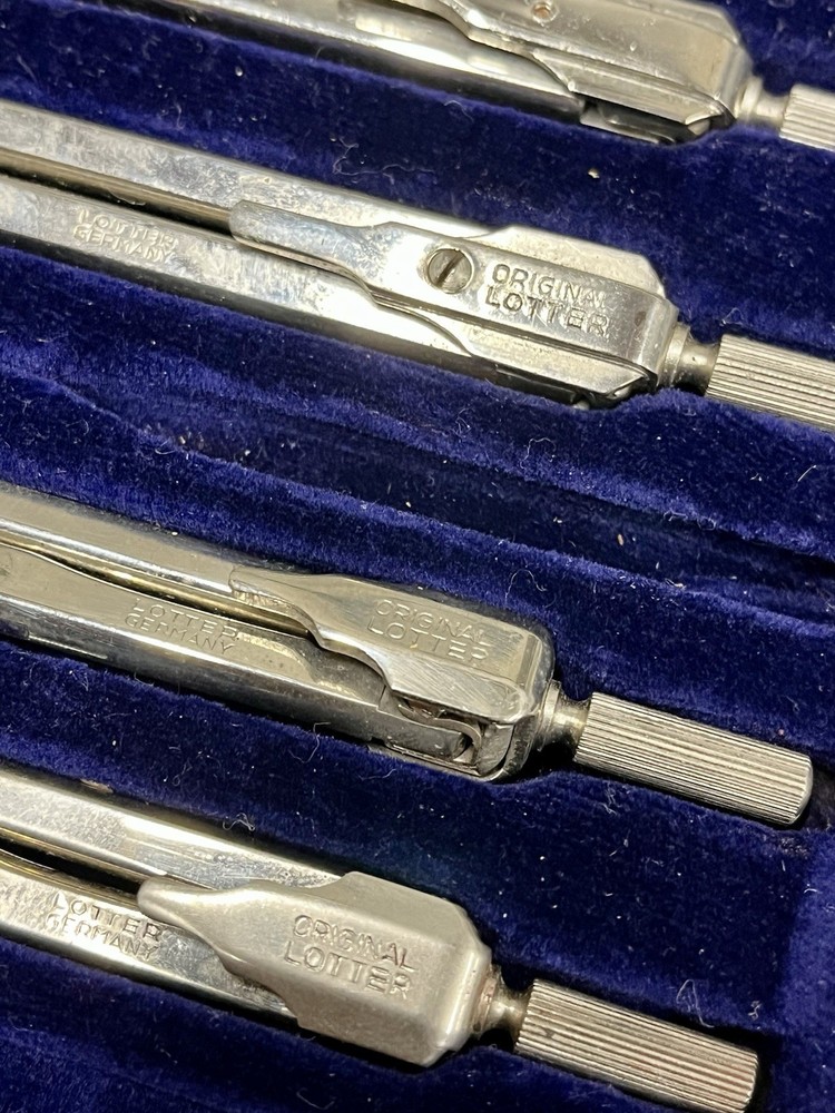 Lotter Precision Drafting Tools and Compass Set Vintage Original with Case