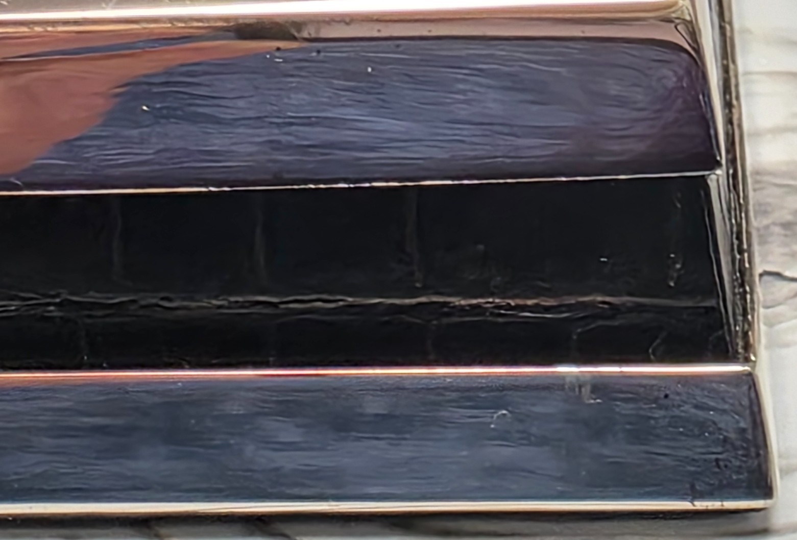 Waterford Free Standing Desk Clock, Faux Black Crocodile & Silver Plate Outline