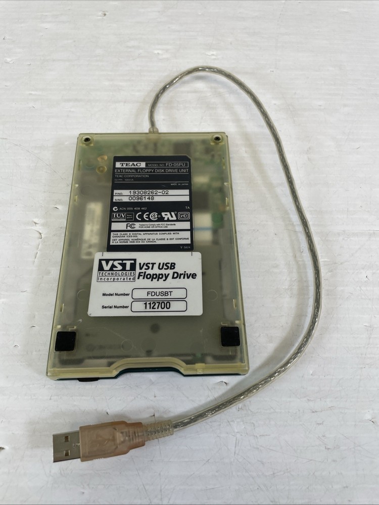 TEAC FD-05PU VST FDTUSB External USB 3.5 Floppy Disk Drive - Translucent Aqua