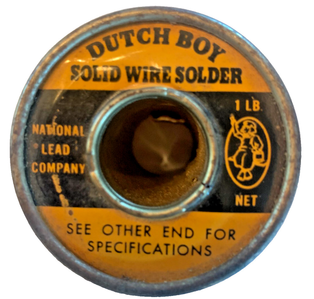 VTG. Dutch Boy Solid Wire Solder Tin Spool 95/5 Grade  [e-08]