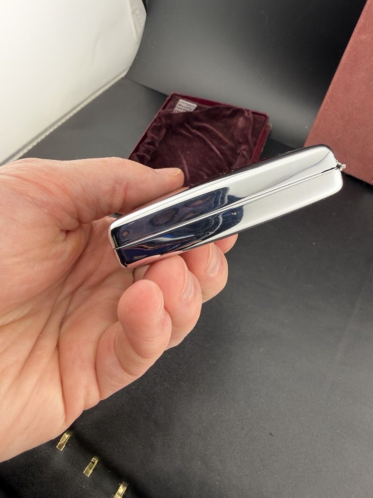 Ronson Mastercase Cigarette Case Lighter Combo Black Enamel Art Deco UNTESTED