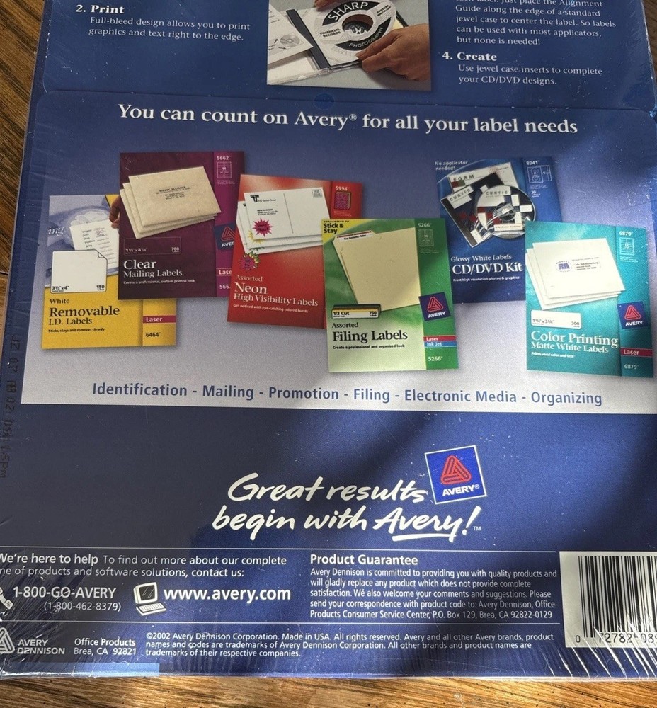 Avery CD/DVD Design Kit MPN 8941 New Sealed Includes 20 Disc Labels & Inserts