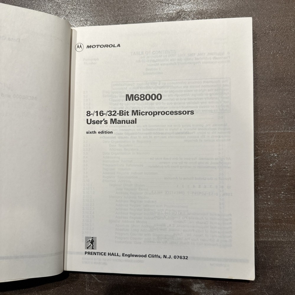 MC68000 8-/16-/32-Bit Microprocessors User's Manual Motorola Sixth Edition