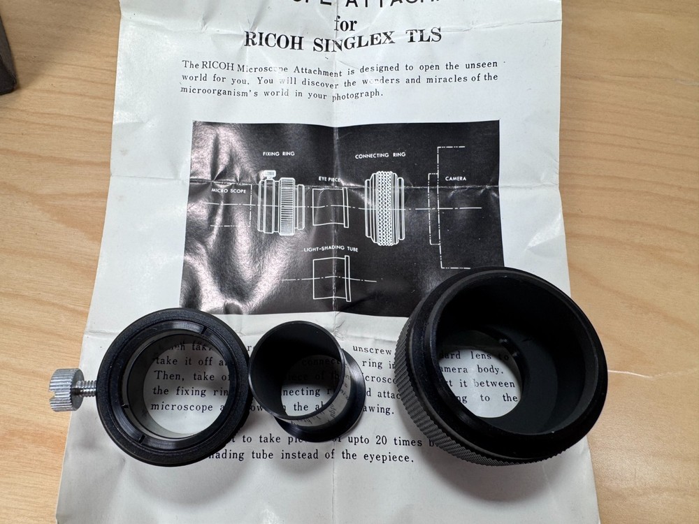 Vintage Ricoh M42 Microscope Attachment & Instructions