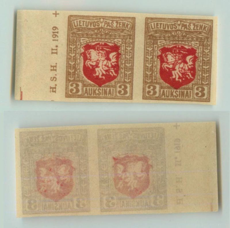 Lithuania 🇱🇹 1919 SC 59 mint wmk 145 pair . d9489