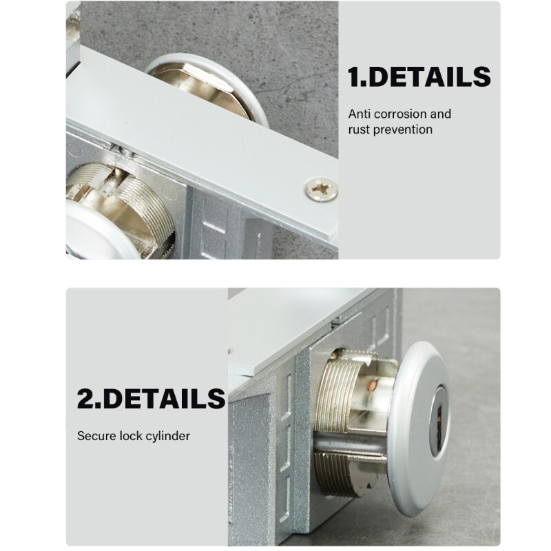 Upgrades Two Way Locking System Secure Double Door Lock for Interior Doors