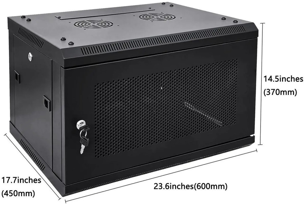 NETECABLE 6U Wall Mount Server Cabinet Network Rack Vented