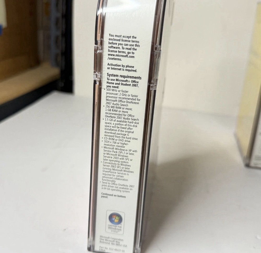 Microsoft Office Outlook 2007 Software Complete w/ Product Key OPEN BOX