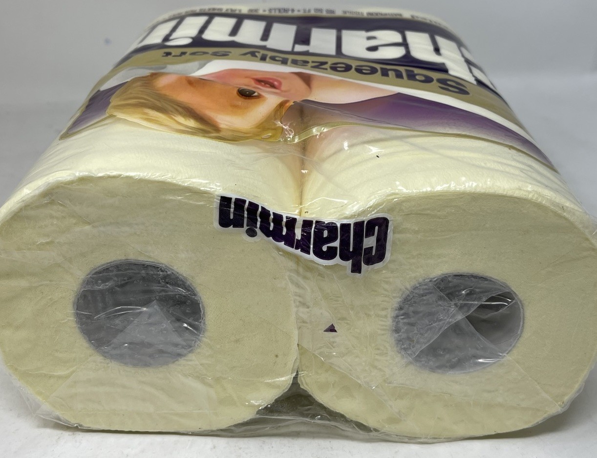 Vintage Charmin Squeezable Soft Toilet Paper Bath Tissue Movie Prop 1980s Yellow