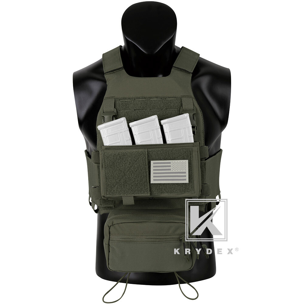KRYDEX Low Vis Slick Armor Plate Carrier & Tactical Placard Holder & Drop Pouch