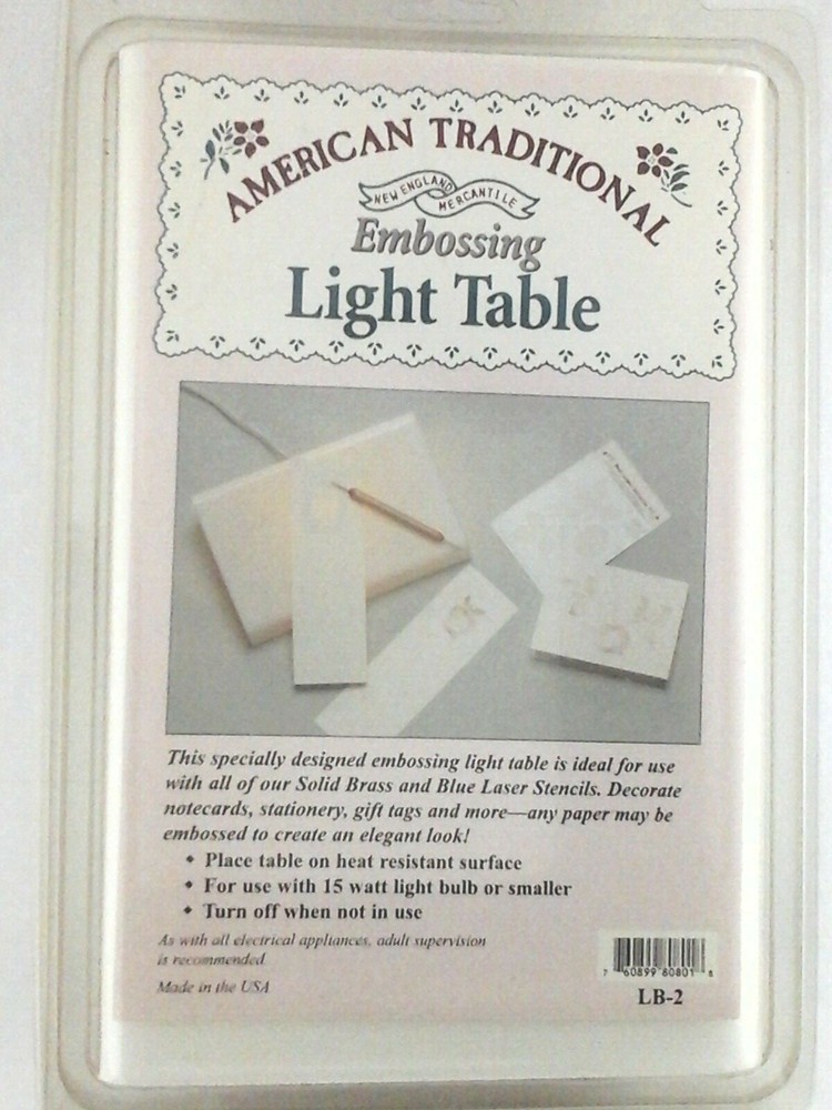 AMERICAN TRADITIONAL Embossing Light Table Scrapbooking Stamping BONUS Tools 4pc