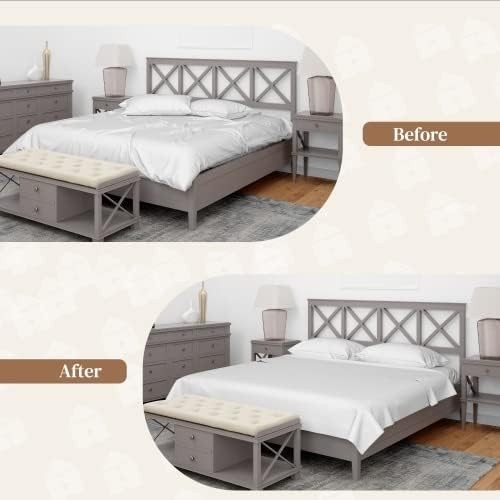 Secure Fitted Sheets with 4 PCS Heavy-Duty Bed Sheet Clips - Machine Washable