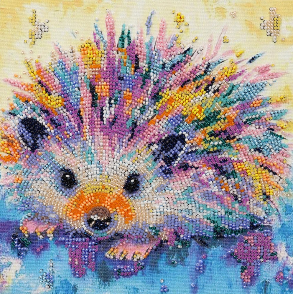 DIY Bead Embroidery Kit "Hedgehog" Beaded stitching needlepoint beadwork