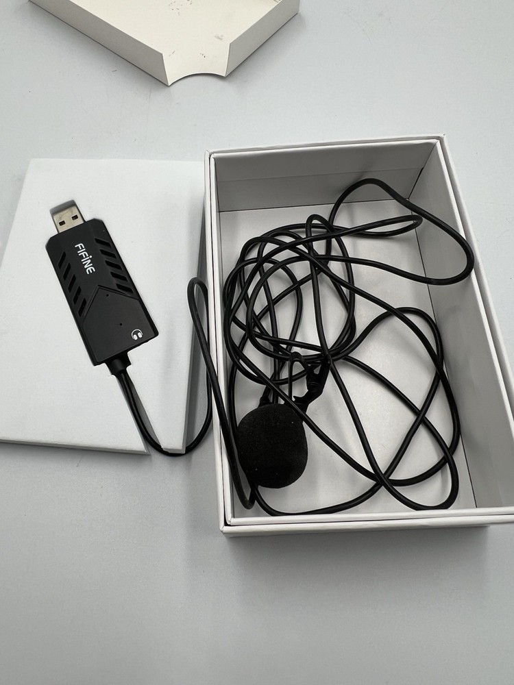 FIFINE USB Lavalier Microphone System Plug & Play PC Laptop Streaming Mic