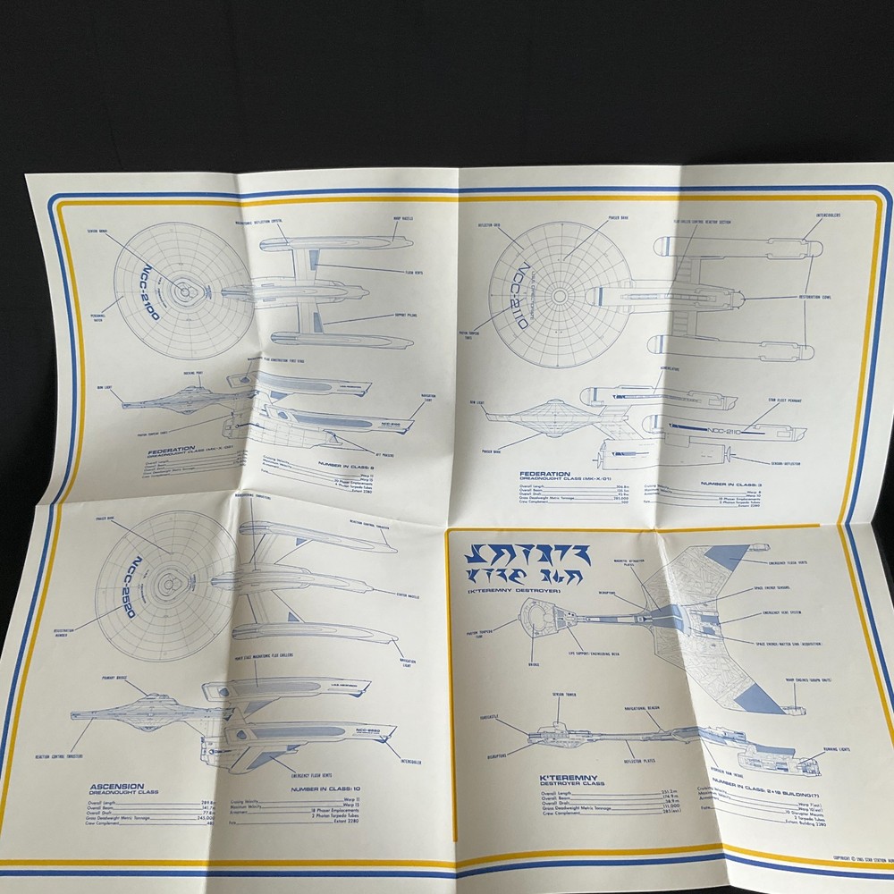 Lot DATACHART Federation Size Comparison Chart II (Opened)& Special Ed. (Sealed)