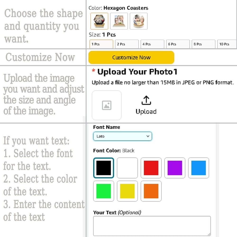 Custom Coasters for Drinks Personalized Ceramic Customize with Wedding Photos