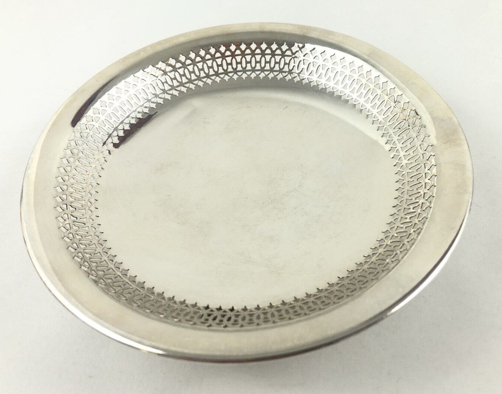 EPNS Silver Plated Reticulated Dish 6” Pierced Bowl Vintage Serving Decor