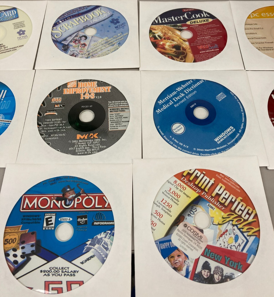 Vintage Software PC ESSENTIALS 3 10 CDs Jeopardy MonopolyBEacon