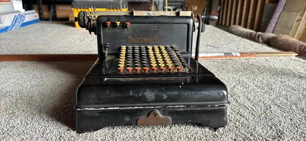 Burroughs Vintage Mechanical Adding Machine Calculator