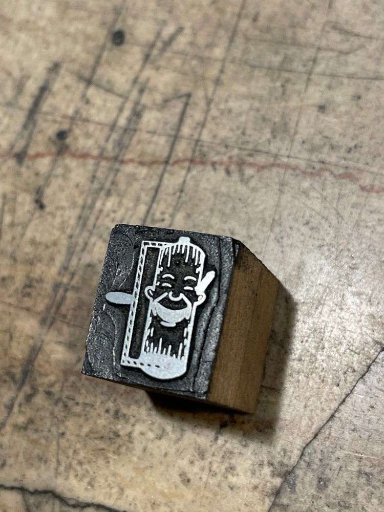 Printing Letterpress Printers Block Small Printer's Roller With Face (2195)