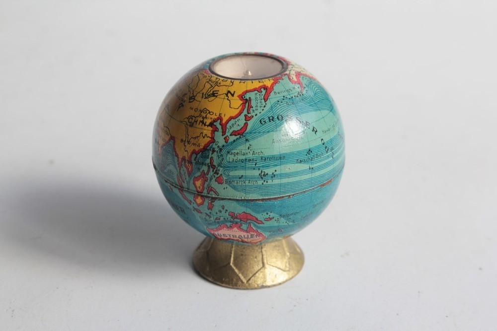 Antique Pencil Sharpener Compass Globe Germany (74360)