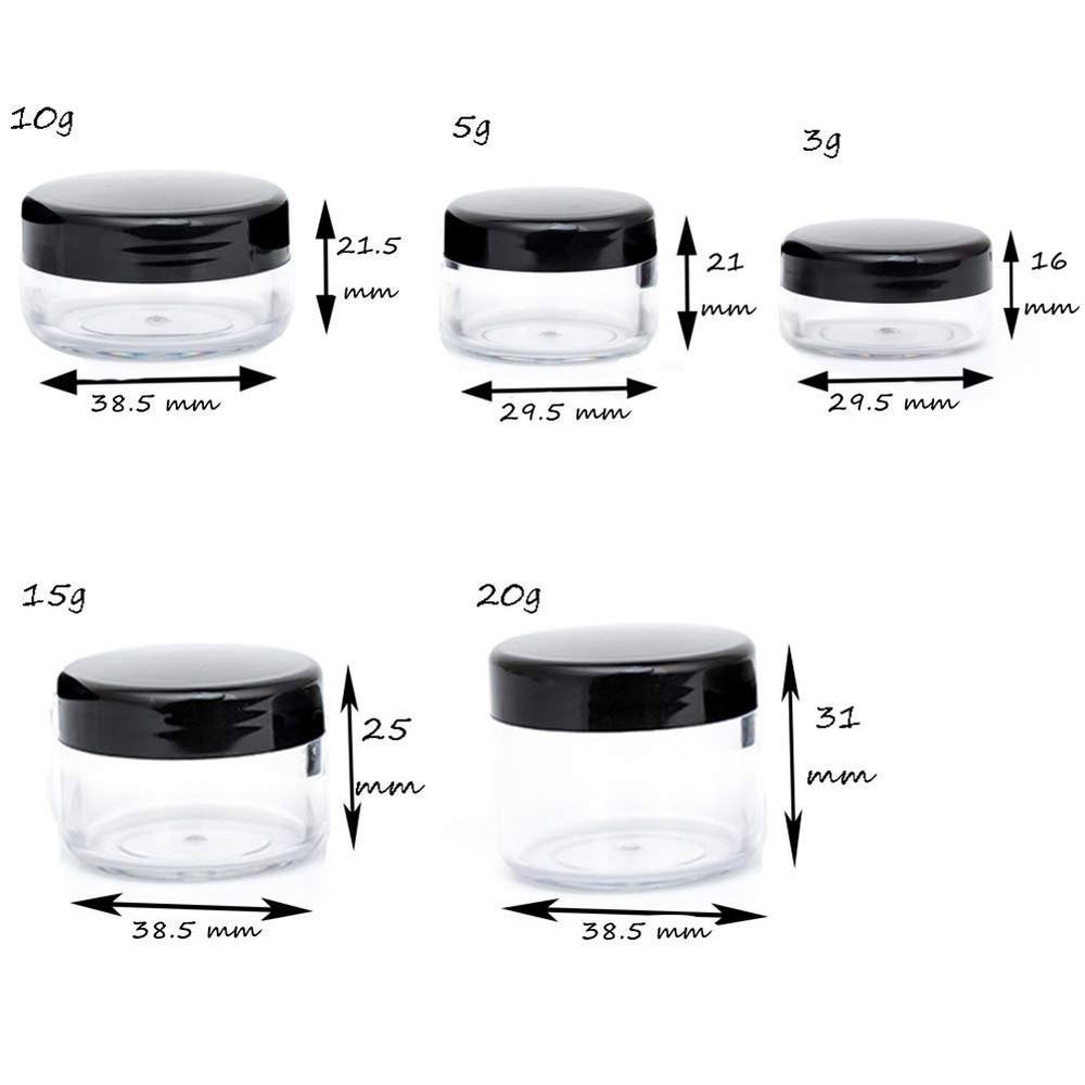 Polypropylene 5 Gram Cosmetic Containers 50pcs Sample Jars Tiny Makeup Sample...