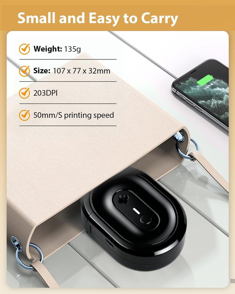 Label Maker Machine with Tape, N12 Portable Bluetooth Label Printer, Wireless Mi