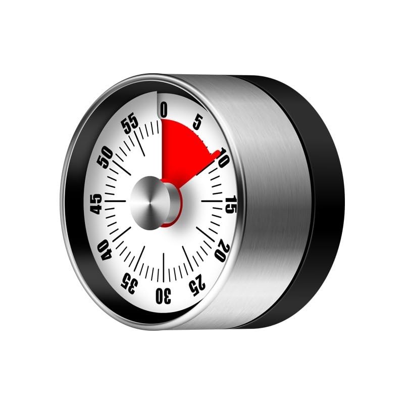 Mechanical Kitchen Timer with Magnetic Back, Visual Time Management Timer for