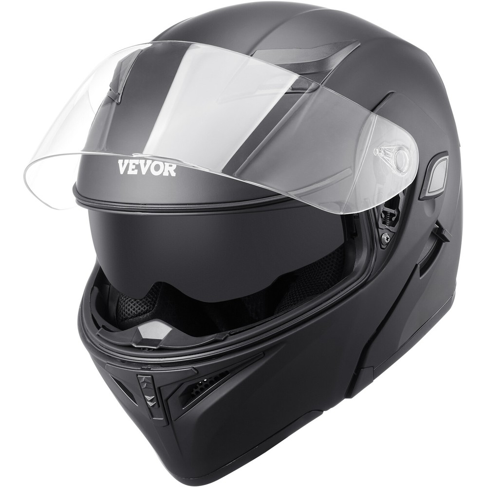 VEVOR Full Face Motorcycle Helmet Winter Flip Up Modular Helmets Dual Visor DOT