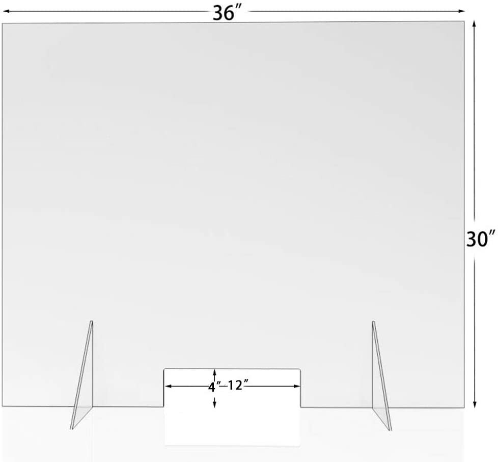 Sneeze Guard 24"W x 16"H Clear Germ Shield Protection Free Standing Desktop