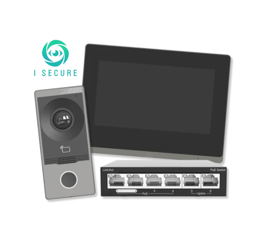 iSecure KIT-201S-372S • IP Video Intercom + Access Control System • 7" Touch Mon