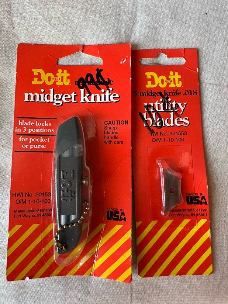 VTG NOS DOIT MIDGET MINI UTILITY KNIFE + REPLACEMENT BLADES BUNDLE