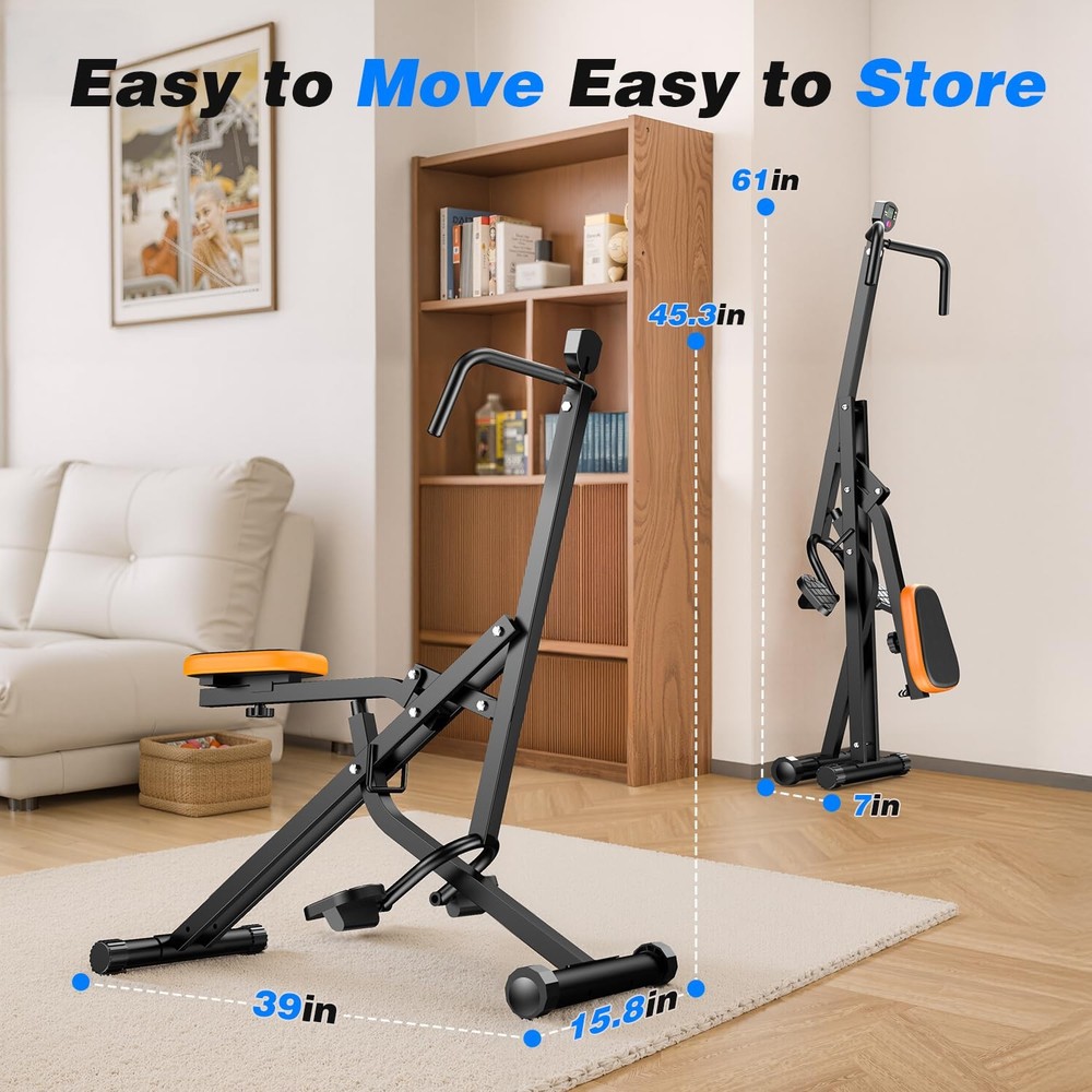 Squat Rowing Machine for Home Gym, Compact Foldable Squat Exercise Machine wi...
