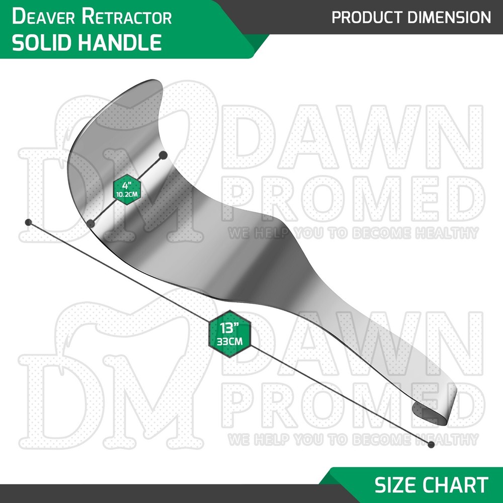 Deaver Retractor 4" X 13" Solid Handle Surgical Medical Instruments German Grade