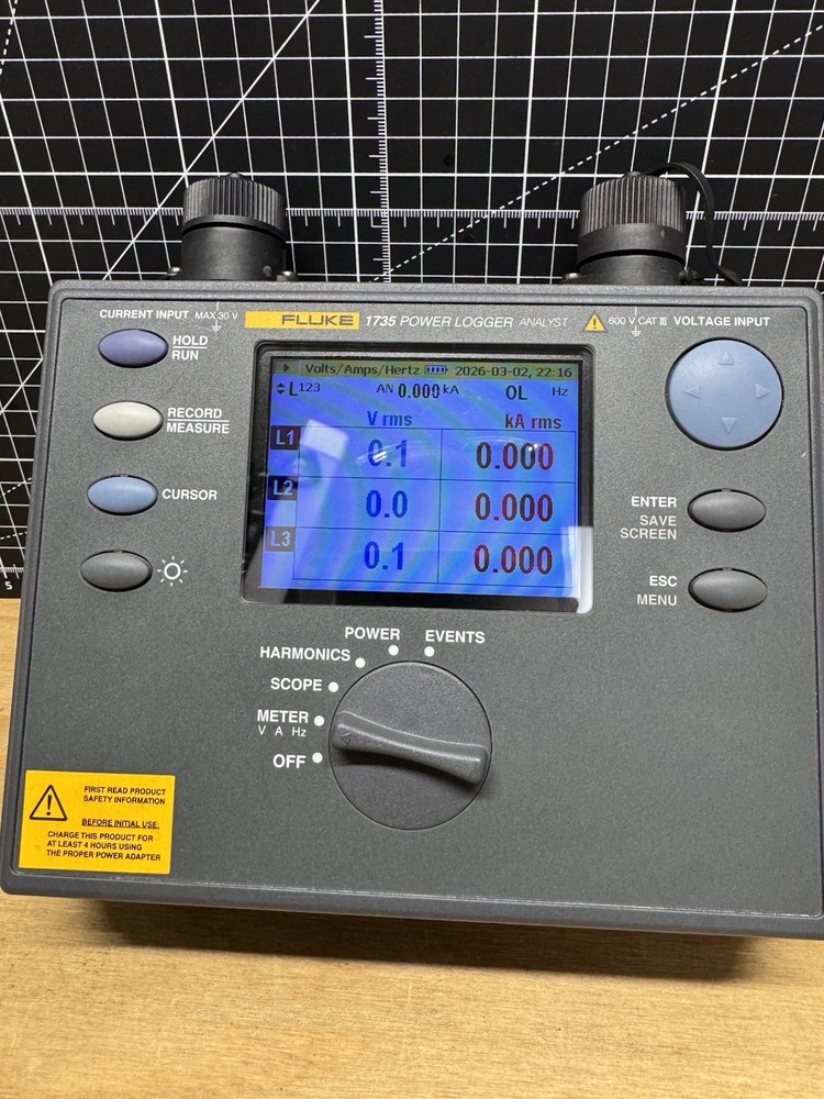 Fluke 1735 3 Phase Power Quality Energy Logger Analyst Meter