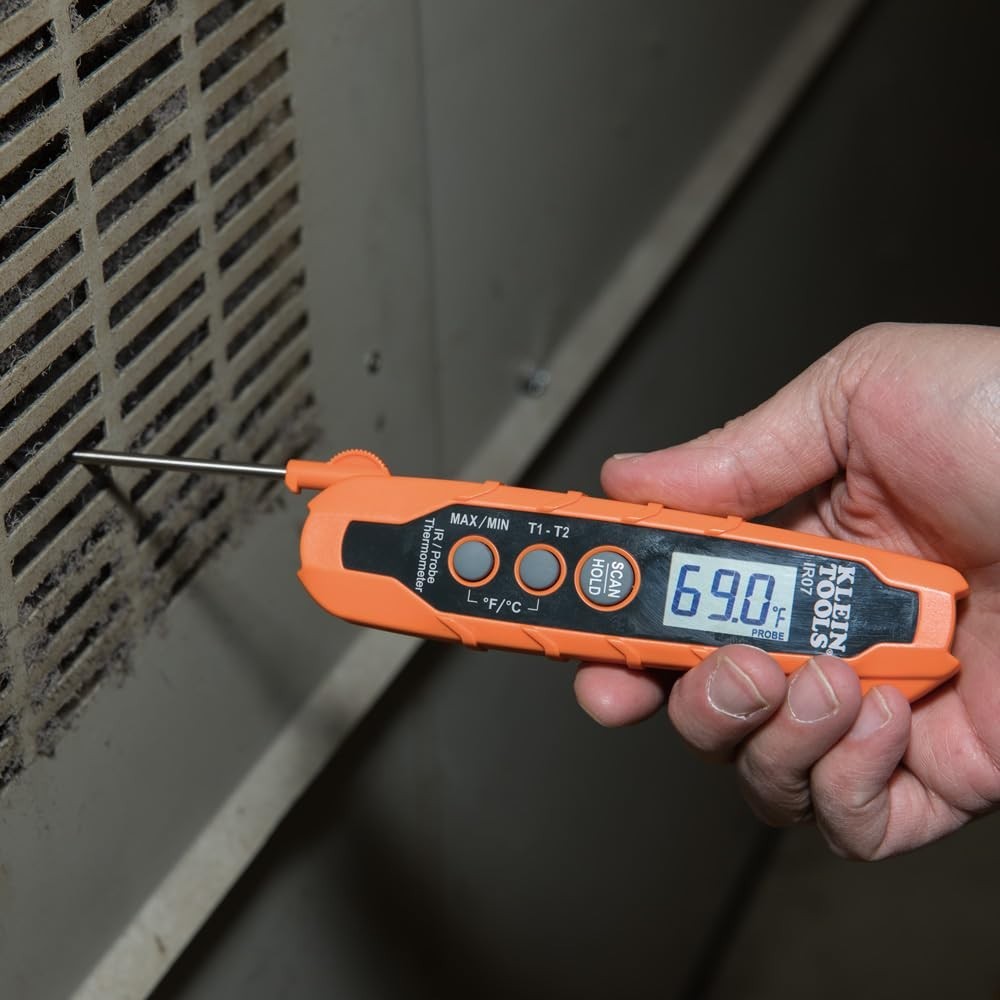 Accurate Infrared and Probe Thermometer with Target Laser – Backlit LCD Display
