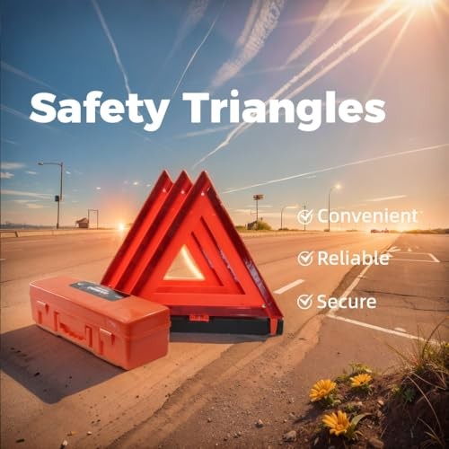 3 Pack Foldable Warning Reflective Triangles with Carrying WT-3PK SAND FILLED