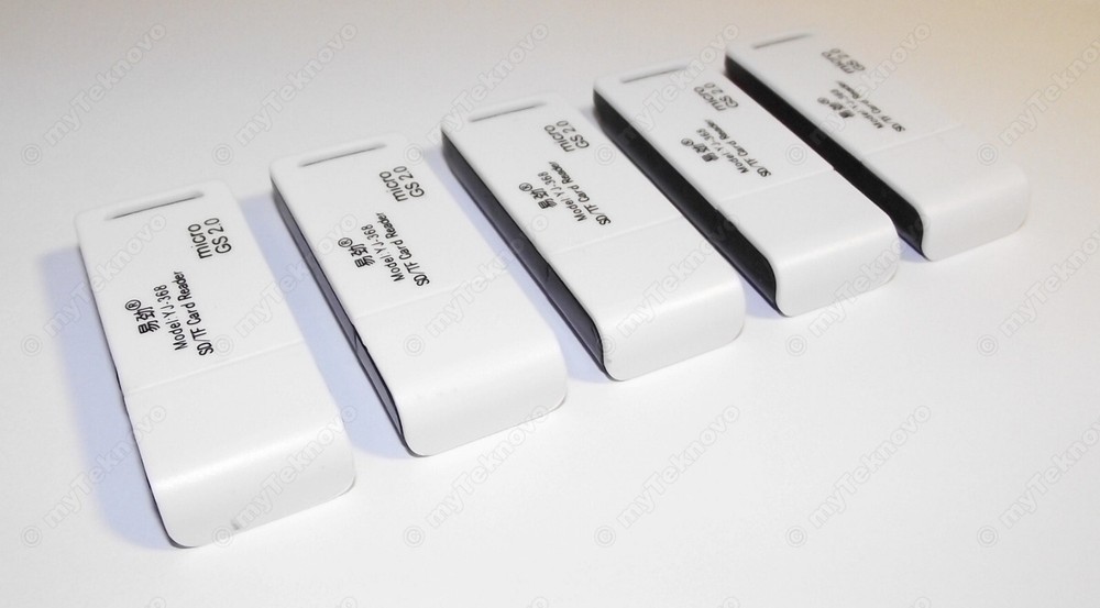 5x USB 2.0 Memory Card Reader Adapter SDXC SDHC SD Micro SD in White-Black