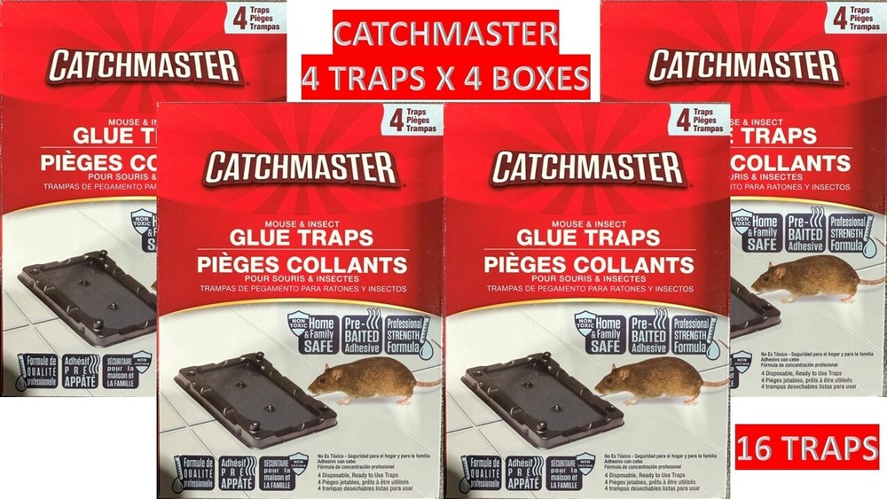 Catchmaster Mouse & Insect Glue Boards 4PKs 16 Traps